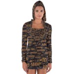 Abierto neon lettes over glass motif pattern Long Sleeve Hooded T-shirt