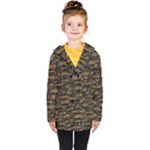Abierto neon lettes over glass motif pattern Kids  Double Breasted Button Coat