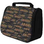 Abierto neon lettes over glass motif pattern Full Print Travel Pouch (Big)