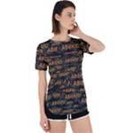 Abierto neon lettes over glass motif pattern Perpetual Short Sleeve T-Shirt
