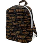 Abierto neon lettes over glass motif pattern Zip Up Backpack