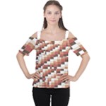 ChromaticMosaic Print Pattern Cutout Shoulder T-Shirt
