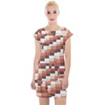 ChromaticMosaic Print Pattern Cap Sleeve Bodycon Dress