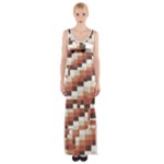 ChromaticMosaic Print Pattern Thigh Split Maxi Dress