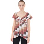 ChromaticMosaic Print Pattern Lace Front Dolly Top