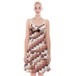 ChromaticMosaic Print Pattern Spaghetti Strap Velvet Dress