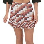ChromaticMosaic Print Pattern Fishtail Mini Chiffon Skirt