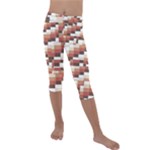 ChromaticMosaic Print Pattern Kids  Lightweight Velour Capri Leggings 