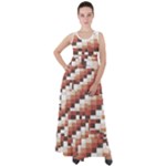 ChromaticMosaic Print Pattern Empire Waist Velour Maxi Dress