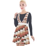 ChromaticMosaic Print Pattern Plunge Pinafore Velour Dress