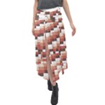 ChromaticMosaic Print Pattern Velour Split Maxi Skirt