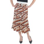 ChromaticMosaic Print Pattern Midi Mermaid Skirt
