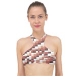 ChromaticMosaic Print Pattern High Neck Bikini Top