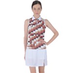 ChromaticMosaic Print Pattern Women s Sleeveless Polo T-Shirt