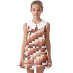 ChromaticMosaic Print Pattern Kids  Pilgrim Collar Ruffle Hem Dress