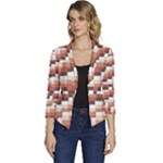 ChromaticMosaic Print Pattern Women s Casual 3/4 Sleeve Spring Jacket