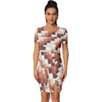 ChromaticMosaic Print Pattern Fitted Knot Split End Bodycon Dress