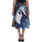Steampunk Woman With Owl 2 Steampunk Woman With Owl Woman With Owl Strap Perfect Length Midi Skirt
