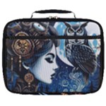 Steampunk Woman With Owl 2 Steampunk Woman With Owl Woman With Owl Strap Full Print Lunch Bag