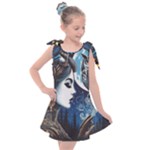 Steampunk Woman With Owl 2 Steampunk Woman With Owl Woman With Owl Strap Kids  Tie Up Tunic Dress