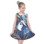 Steampunk Woman With Owl 2 Steampunk Woman With Owl Woman With Owl Strap Kids  Summer Dress