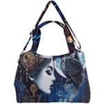 Steampunk Woman With Owl 2 Steampunk Woman With Owl Woman With Owl Strap Double Compartment Shoulder Bag