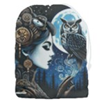 Steampunk Woman With Owl 2 Steampunk Woman With Owl Woman With Owl Strap Drawstring Pouch (3XL)