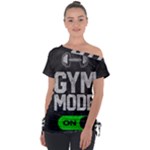 Gym mode Off Shoulder Tie-Up T-Shirt