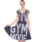 Gym mode Cap Sleeve Front Wrap Midi Dress