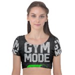 Gym mode Velvet Short Sleeve Crop Top 