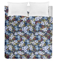 Blue Flowers Dark Blue Flowers Duvet Cover Double Side (Queen Size) from ArtsNow.com
