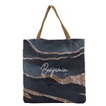 Personalized Gold Glitter Marble Name Any Text Tote bag Grocery Tote Bag