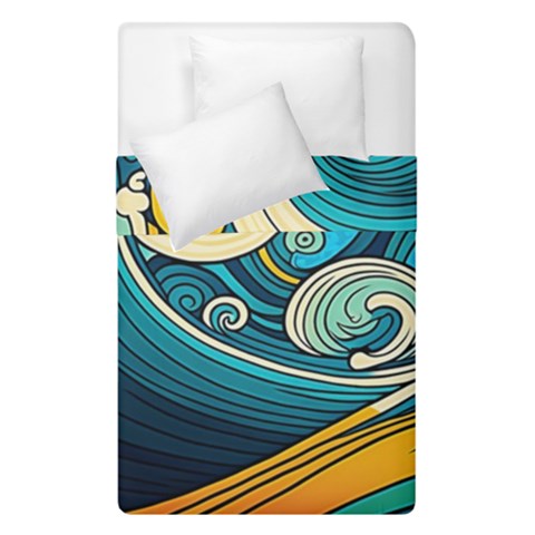 Waves Ocean Sea Abstract Whimsical Art Duvet Cover Double Side (Single Size) from ArtsNow.com