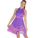Colorful Labstract Wallpaper Theme Sleeveless Halter Neck A-Line Dress