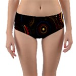 Abstract Geometric Pattern Reversible Mid-Waist Bikini Bottoms