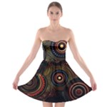 Abstract Geometric Pattern Strapless Bra Top Dress
