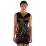 Abstract Geometric Pattern Wrap Front Bodycon Dress