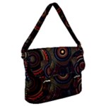 Abstract Geometric Pattern Buckle Messenger Bag