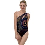 Abstract Geometric Pattern To One Side Swimsuit