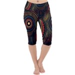 Abstract Geometric Pattern Lightweight Velour Cropped Yoga Leggings