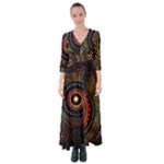 Abstract Geometric Pattern Button Up Maxi Dress