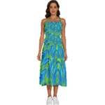  Sleeveless Shoulder Straps Boho Dress Blue Green
