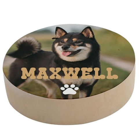 Personalized Christmas Pet Name Any Text Wooden Bottle Opener Wooden Bottle Opener (Round) from ArtsNow.com