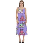 Cloud Seamless Pattern Casual Spaghetti Strap Midi Dress