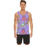 Cloud Seamless Pattern Men s Wide Collar Tank Top