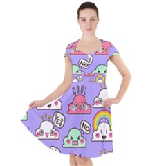 Cap Sleeve Midi Dress With Pockets 