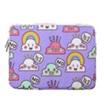 Cloud Seamless Pattern 14  Vertical Laptop Sleeve Case With Pocket