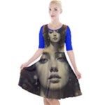 photostudio_1719382804938 Quarter Sleeve A-Line Dress With Pockets