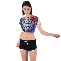 Tie Back Short Sleeve Crop T-Shirt 