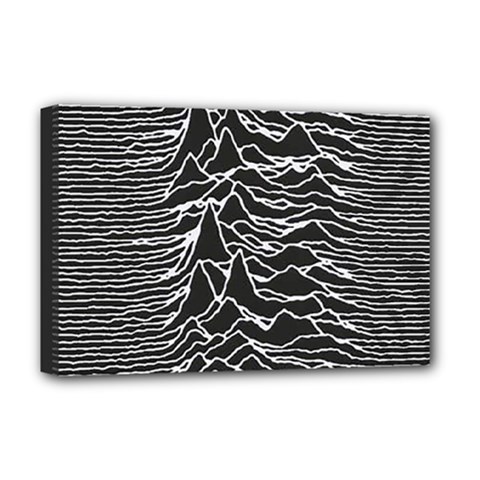 Joy Division Unknown Pleasures Pattern Deluxe Canvas 18  x 12  (Stretched) from ArtsNow.com